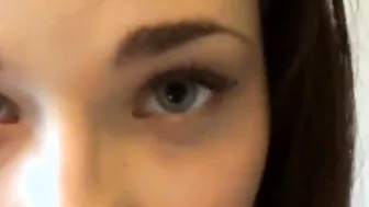 Slutty dark hair teenie Britney Blue blows penis and fucks