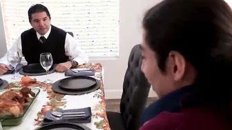 Stepbrother will stop posing his stepsister if she will take care of his penis