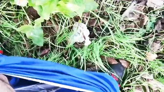 Hand job outdoors
