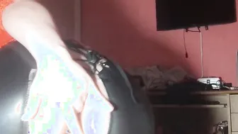 Rough anal and squirt inside pvc and high heels