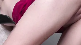 The boss inside a red skirt was screwed for a