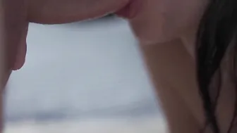 Jumped on a cockgave a fellatio and gave herself a