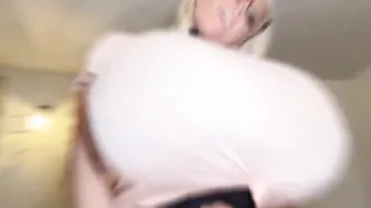 Step-brother is rough while looking at my gigantic titted PREVIEW