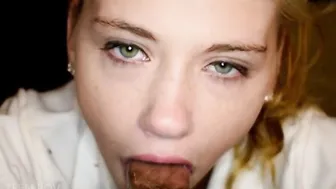 Teeny-college girl's First Time Sucking Dick Slowly & Nervously - college girl Fucked By Older Man