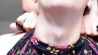 neck grind gigantic female adams apple