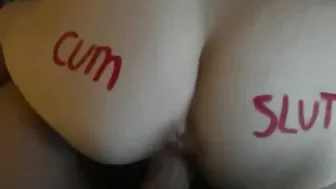 CUM HOE GETTING BANGED FROM BEHIND