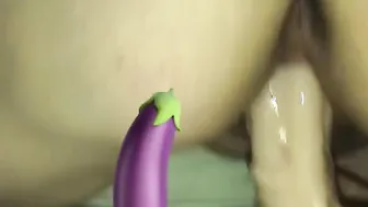 Dutch cougar ride a gigantic toy