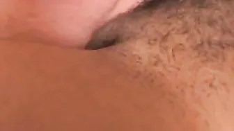 Young interracial gal pals carpet munch and sex toy each other