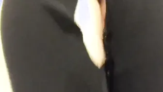 Adult cunt with mouth Wets Torn Pants with Her Piss