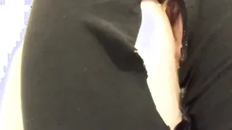 Adult cunt with mouth Wets Torn Pants with Her Piss