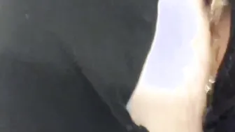 Adult cunt with mouth Wets Torn Pants with Her Piss