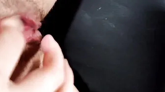 cunt with mouth Into Lace Clothes Spitting On Her Unshaved Cunt