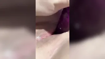 Gigantic tit red head trying to banged her tight twat
