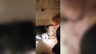 Nice booty dark hair into white panties masturbates and blows cock at the same time