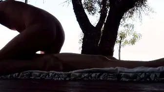 Lovers rubs leads to sexsual love making outside