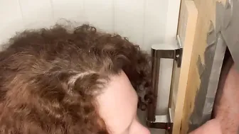 Bbw bimbo fiance blowing heavy cummer at glory hole