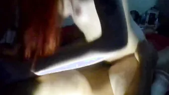 Red Haired Mom Rides Cock Until Cumming and Queefing.
