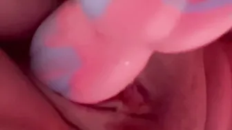 Having fun with my knot sex toy inside the shower