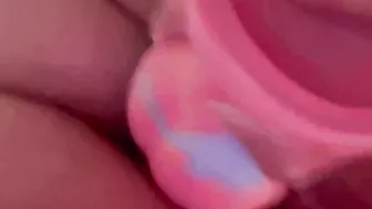 Having fun with my knot sex toy inside the shower