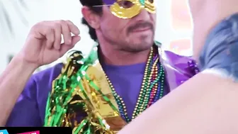 Daughter Swap - Beauty Besties Getting Drilled By Stepdads on Mardi Gras