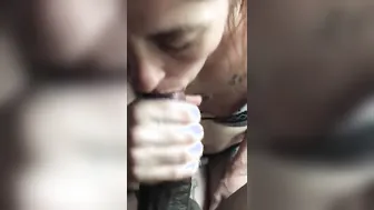 Neighbor wifey suck my big black cock