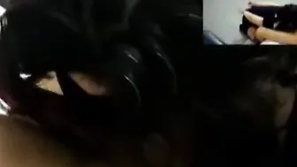He cheats on his GF by blindfolding her and handcuffing her behind her back and slides her lit