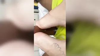 First time giving a feet job on rainy day