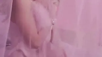Little April inside Goddess Underwear Showing Off her Fans