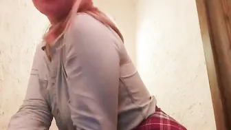 Slutty beauty Outdoors Masturbates Vagina into Restaurant Bathroom