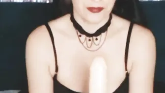 Freaky sinful nun found 2 vibrators and fucks herself inside twat and anal