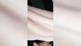 Step milf hand job under blanket got caught by daughter helping step son cum