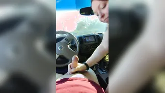 Milf blowing cock into outside part two