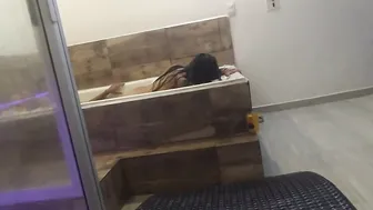 Mfm porn video – My cheating wifey being fuck inside the jacuzzi hot tub while i jerk off then i cum into her vagina