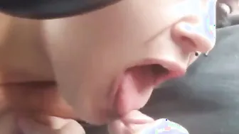 Blowing daddy penis inside the vehicle
