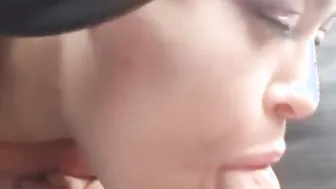 Blowing daddy penis inside the vehicle