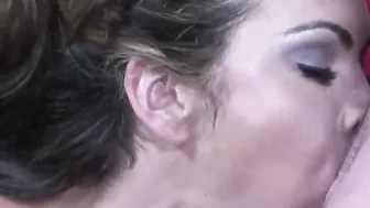Hunter Bryce has a nice pair of monster boobs and she uses them to pounded