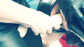 FEMALE DOMINATION FAKE-COCK destroying his asshole untill TAMPON booty humiliation