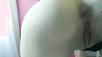 Blonde 18 Bae fingring her tight asshole.