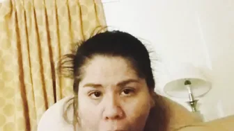 Deep throat bunny blows on my penis then getting on top and riding it.