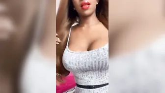 Huge lactating hooters on Hottie ebony mom