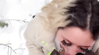 Wolf give bunny a Bae load into the cold snow
