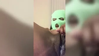African creams and orgasms on toy Leaking cunt close up