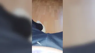 Step cougar sucking off Step Son penis inside Living Room while Hubby is Watching TV - cum inside mouth