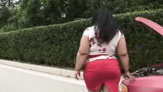 Fat Man porn video – Big Tit Ebony BBW gets stuffed by a petite white man