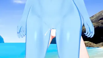 Undertale - Lucky dude creampies Undyne on the beach