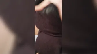 Strokes  hand MILK big BBW mom BOOBIES through ebony shirt