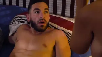 Fucking my lover and her stepmom right here on the bed