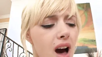18yo tattooed blonde 19 Year Old with tiny melons getting a mouth