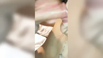 Gigantic natural titted oral sex huge dick squirting white socks