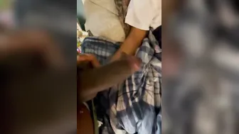 Too tired to nailed so Ex lover gives hand job